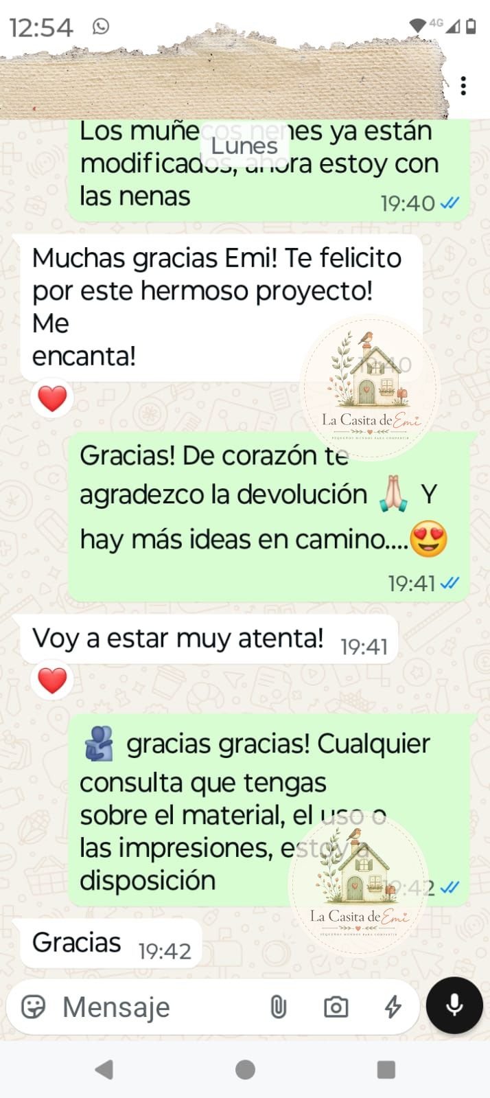 Comentario real de una clienta de La Casita de Emi