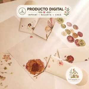 Flores entre Páginas - Colección de correspondencia botánica imprimible