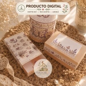 Colección de Cajitas Imprimibles - Mariposas Bordadas