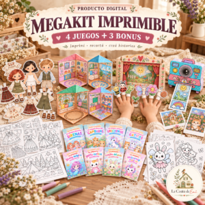 Megakit imprimible La Casita de Emi — 4 juegos + 3 bonus